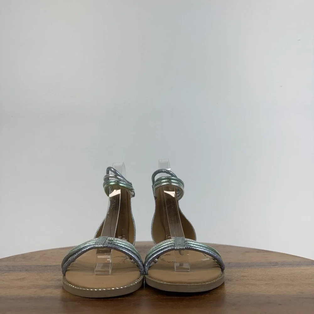 Big Kids Girls Nina Brianna Blue Metallic Strappy Sandals Size 3 Y GUC‎